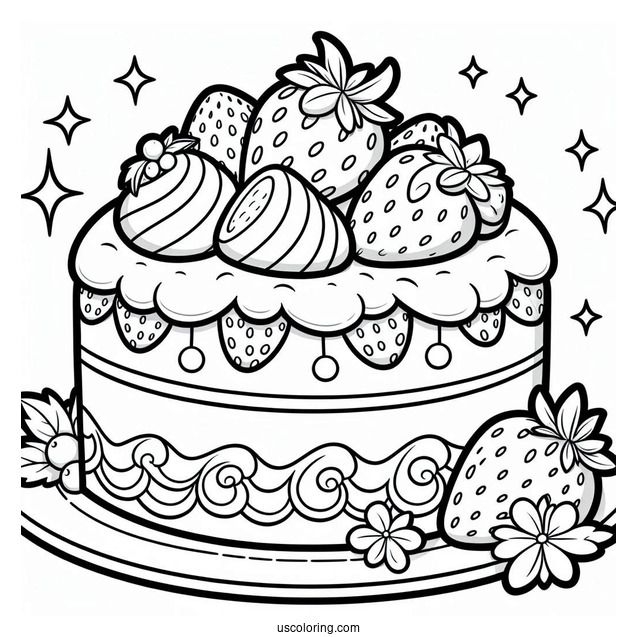 Coloring Sheet Of Strawberry Shortcake Slice