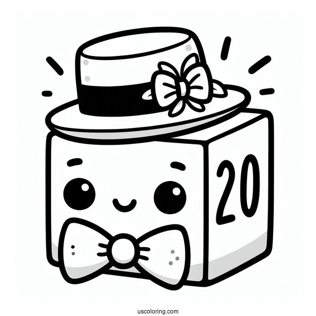 Numberblocks Coloring Page 20 With Hat And Bowtie