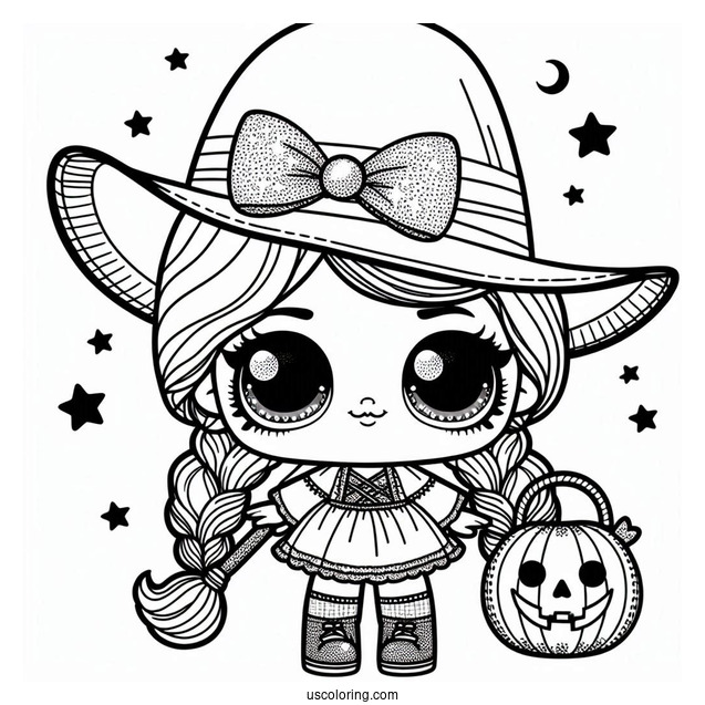 LOL Surprise Doll Dressed As a Witch To Color