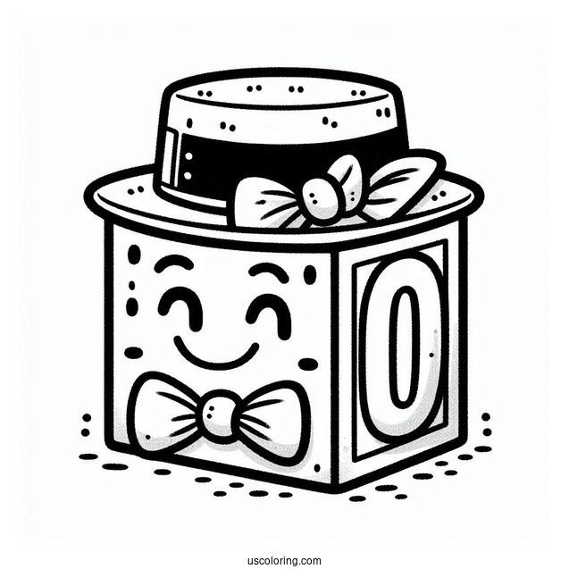 Numberblocks Coloring Page 20 With Hat And Bowtie