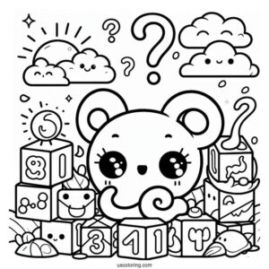 Confused 13 Numberblocks Coloring Page For Kids
