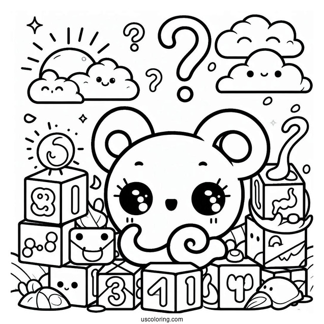 Confused 13 Numberblocks Coloring Page For Kids