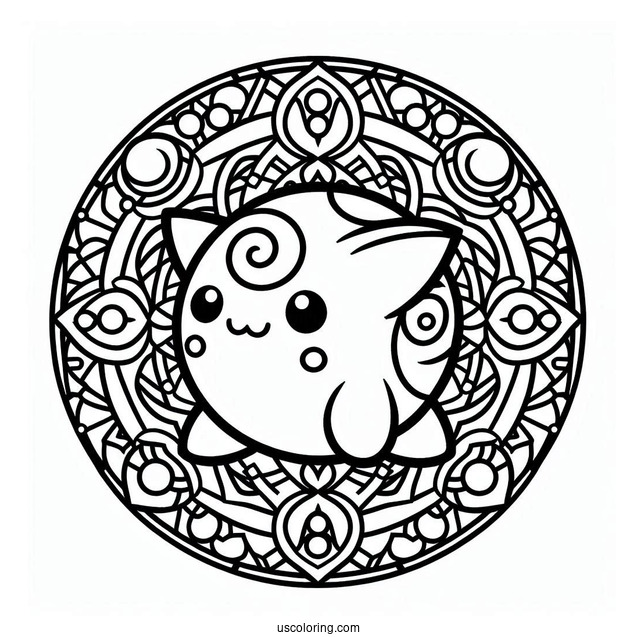Easy Koffing Mandala Coloring Page For Kids