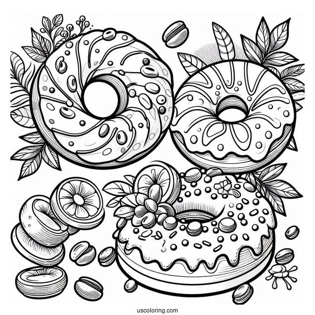 Donuts Coloring Page
