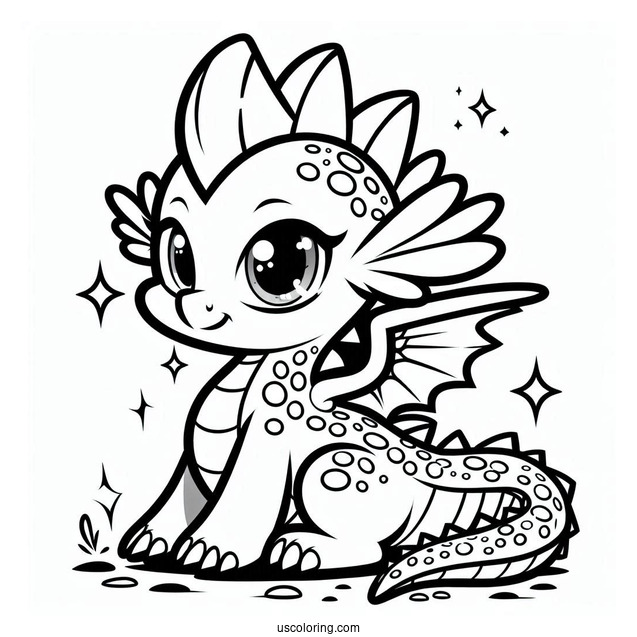 Coloring Sheet of Spike the Dragon for Preschoolers