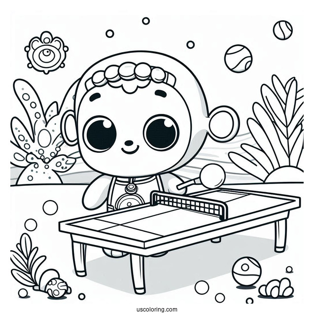 Octonauts Coloring Page Of Shellington Playing Table Tennis