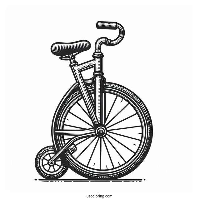 Bicycle Coloring Page Of Easy Unicycle