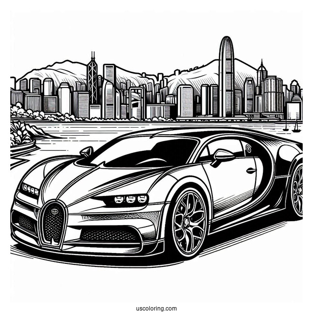 2024 Bugatti Coloring Page W16 Mistral