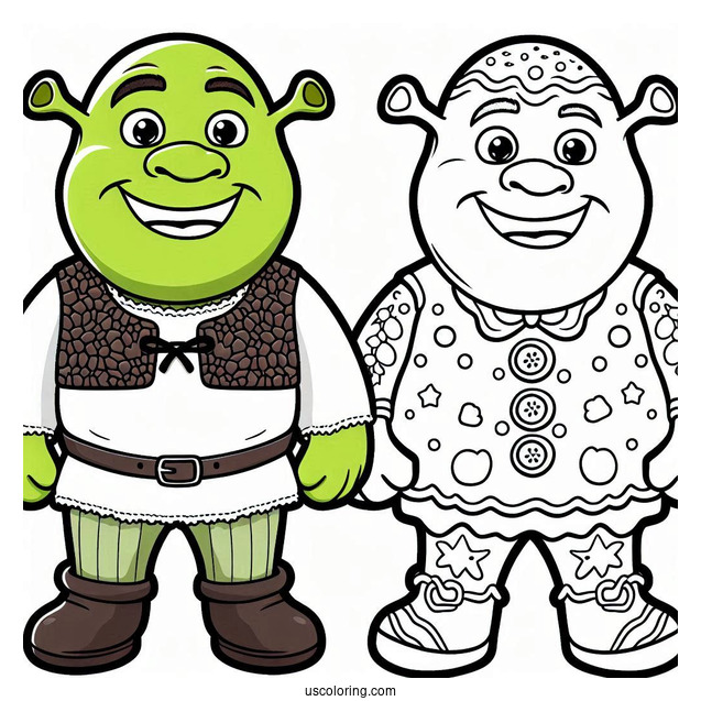 Coloring Page Of Shrek Gingerbread Man