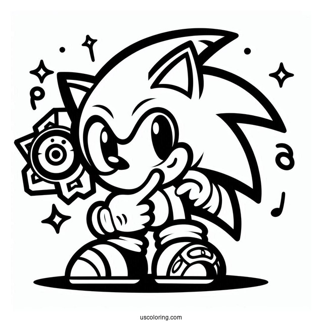 Logo Sonic Exe Coloring Page