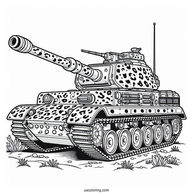 Detailed Coloring Page Of Leopard 2A7A1. German Tankpdf