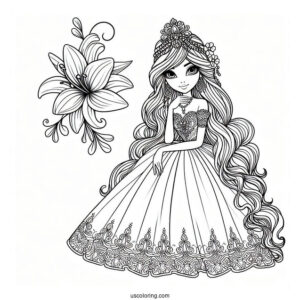 Princess Coloring Page Of Princess Nezmina Of Legend of the Cryptids