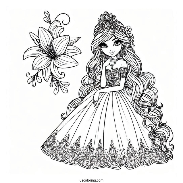 Princess Coloring Page Of Princess Nezmina Of Legend of the Cryptids