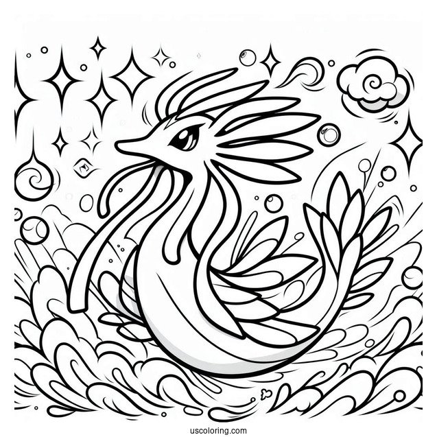 Milotic Aqua Mirage Pokemon Card Coloring Page