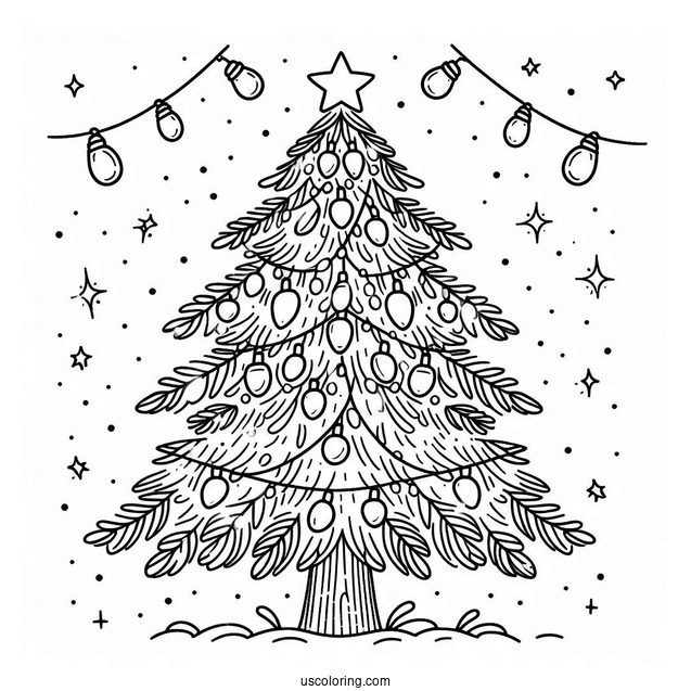 Christmas Lights In The Shape Of a Tree