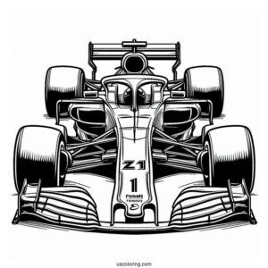 Coloring Page Of F1 Racing Car