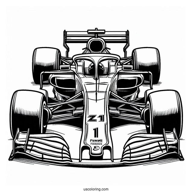 Coloring Page Of F1 Racing Car