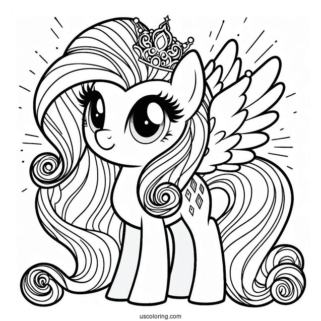 My Little Pony Rarity Wearing Crown and Dress