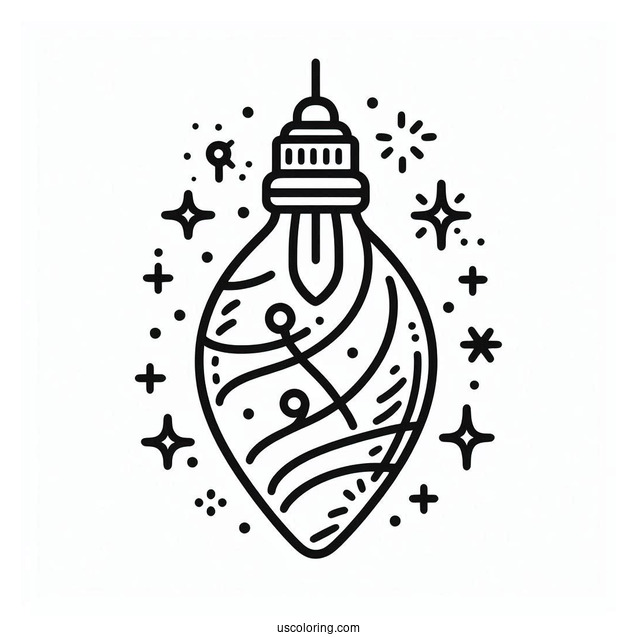 Large Christmas Light To Color Or Cut Out