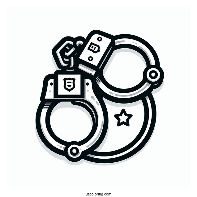 Police Handcuffs Coloring Sheet