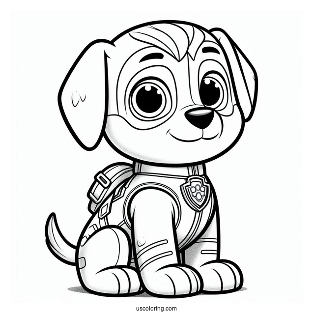 Rubble Dog Character Coloring Picture