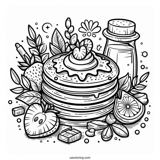 Pancakes Coloring Page