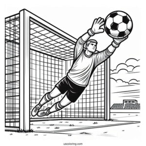Soccer Goal Keeper Catching a Ball