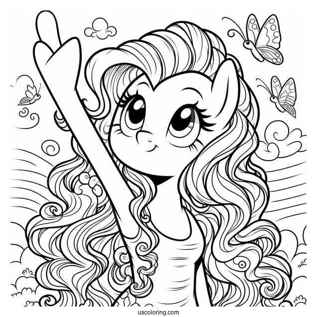 Pinkie Pie Coloring Page High Fiving Equestria Girls Version