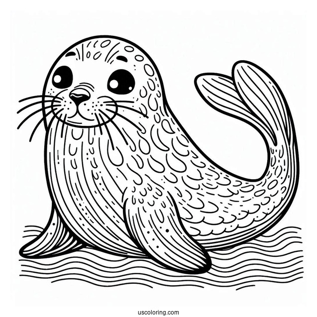 Easy Seal Coloring Page Outline