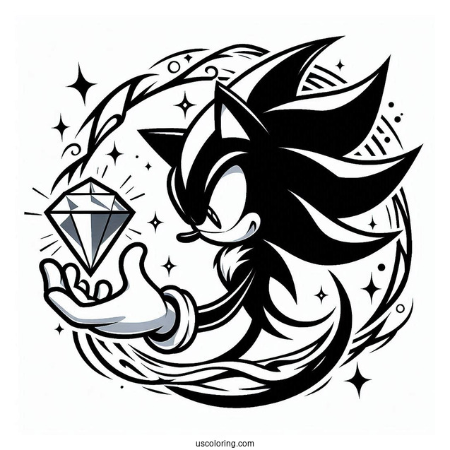 Shadow Coloring Page Tossing The Chaos Emerald