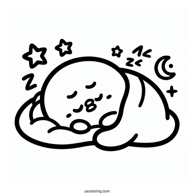 Sanrio Coloring Pages Of Gudetama Wants To Sleep