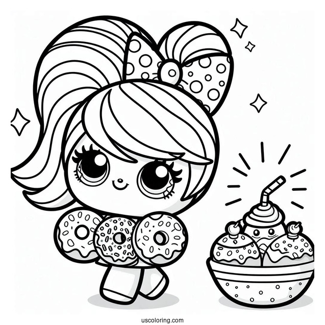 Easy Donnatina Shopkins Carrying Donuts To Color