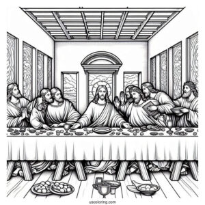 Last Supper Of Jesus Coloring