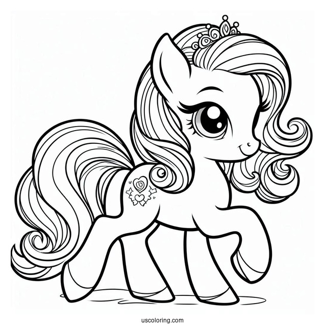 Palace Pets Coloring Page Of Petite The Pony Trotting For Kids