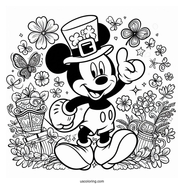 Mickey Mouse St Patrick_s Day Coloring Page For Kids