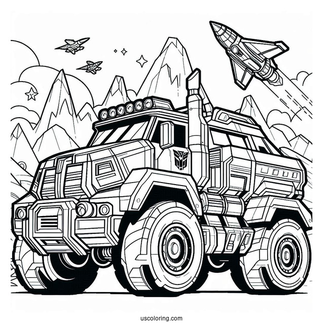 Transformers Rescue Bots Coloring Page Boulder Car Form