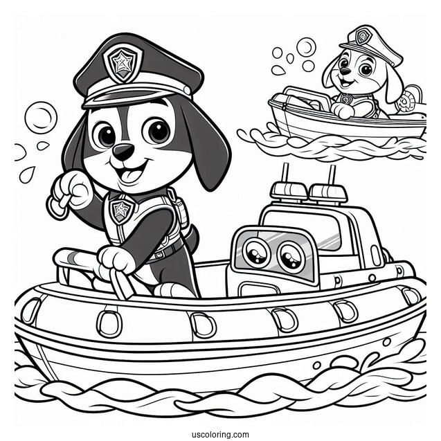 Coloring Sheet Of Zuma On Water Craft