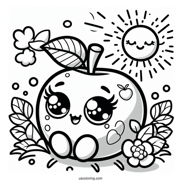 Cartoon Apple Blossom Shopkins Under The Sun Coloring In