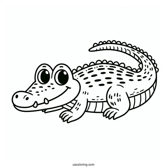 Easy Outline Of a Crocodile For Preschoolers(1)