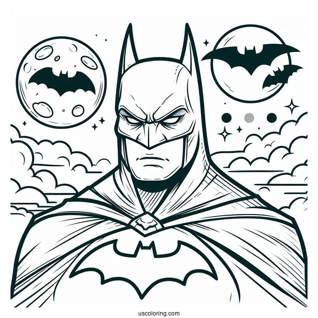 Simple Outline Of Batman To Color