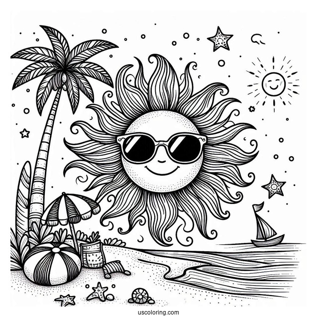 Sun Wearing Sunglasses At The Beach