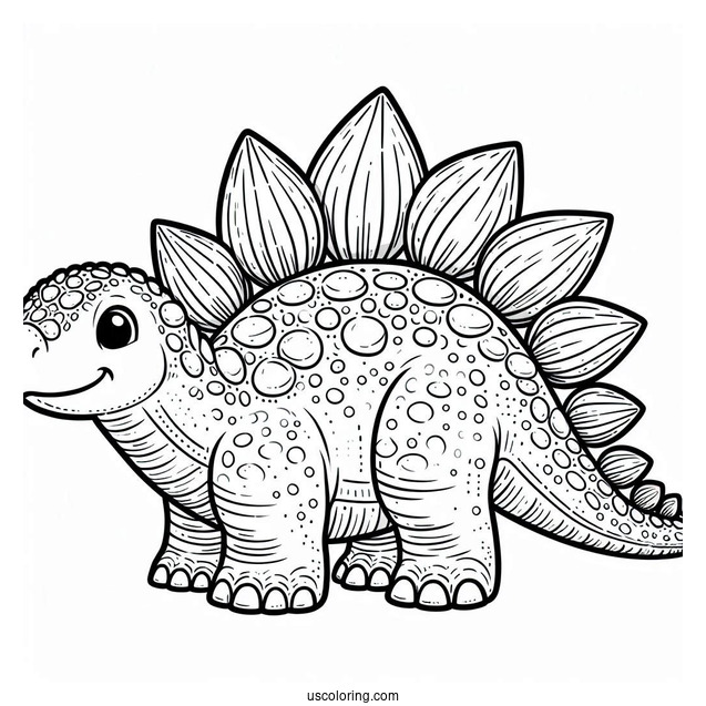 Detailed Stegosaurus Coloring Page For Kids