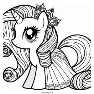 My Little Pony Rarity Wearing Crown and Dress
