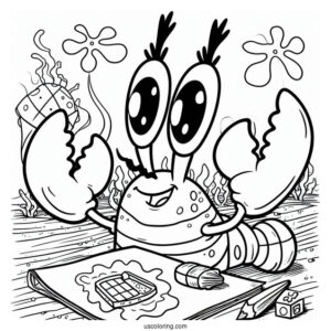 Larry the Lobster SpongeBob Coloring Page For Kids