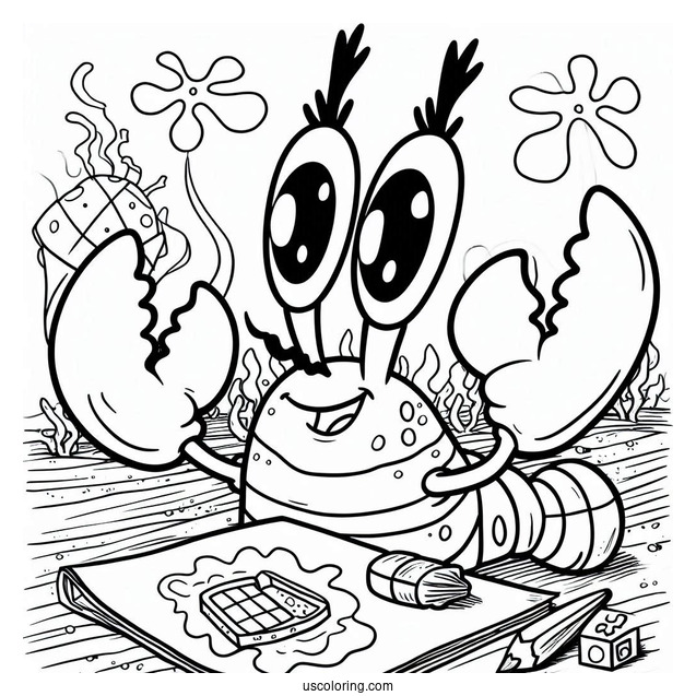 Larry the Lobster SpongeBob Coloring Page For Kids