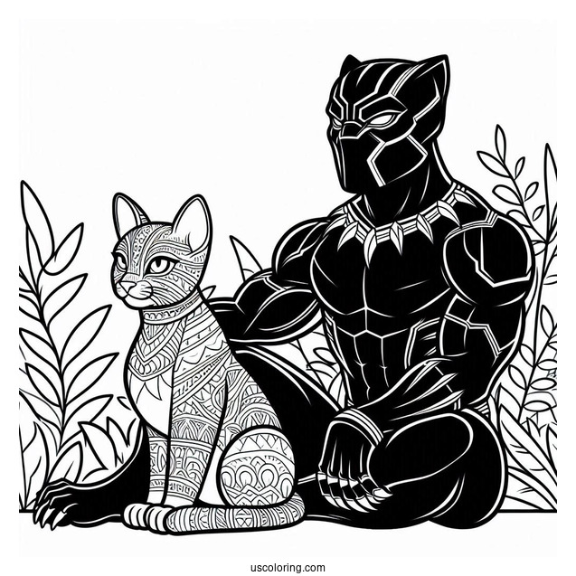 Black Panther And Shuri Coloring Page_