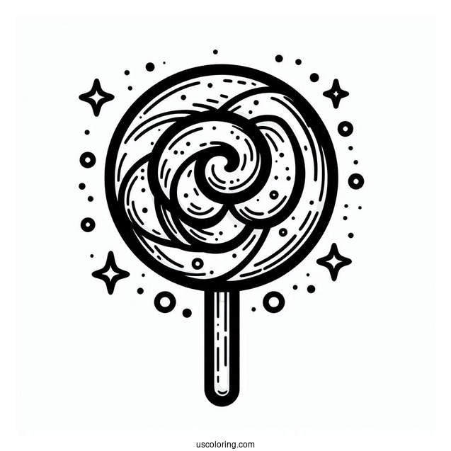 Simple Outline Of a Candy Lollipop