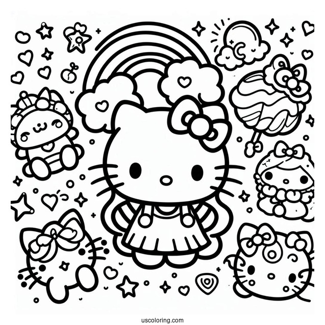 Kawaii Hello Kitty, Kuromi, My Melody, And Sanrio Friends
