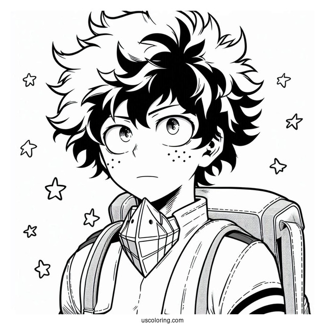 My Hero Academia Coloring Page Of Izuku Midoriya For Kids