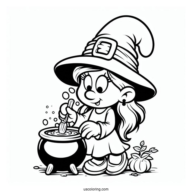Witch Smurfette With Cauldron